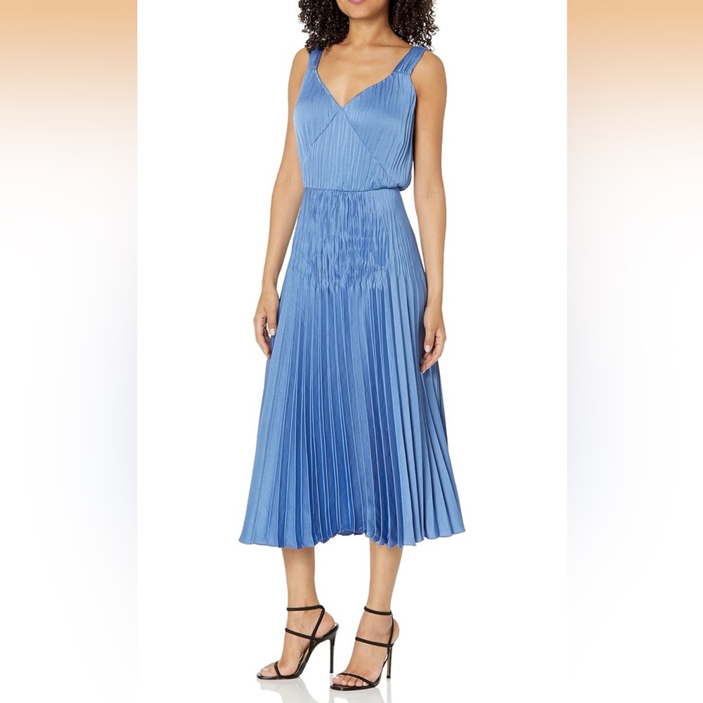 Vince pleated blue dress